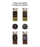 Set 24 sticluțe condimente, capac aluminiu