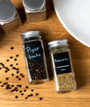 Set 4x24 etichete sticluțe condimente, negre, marker inclus